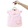 Bata de Bebê, Avental de Alimentação Infantil, Babador Impermeável, Vestido de Verão Fino Sem Mangas para Menina, Bata Princesa (para usar dos dois lados)