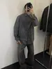 Camisa a Cuadros Blanco y Negro para Hombre Primavera y Otoño Estilo Retro Americano Camisa Interior a Cuadros de Manga Larga Chaqueta Limpia con Solapa