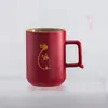 Par Yue Rui Caneca Vermelha Cerâmica com Duas Alças Festiva Copo de Água Lembrança de Casamento Pequeno Presente Copo de Água Durável