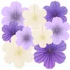 Decorações de Papel para Pendurar para Festa de Jardim de Infância, Montagem de Sala de Aula, Penduricalhos de Ventilador de Papel para Ambiente, Flores de Ventilador de Papel