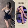 Lencería Sexy Top de Tubo de un Hombro Estilo Universitario Falda con Tirantes Lencería Sexy Uniforme Deseo Puro Pijama Sexy Falda Corta Dropshipping