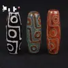Cuentas Dzi Antiguas Naturales del Tíbet Cuentas Sueltas para Manualidades Accesorios Ágata Negra Cinabrio Cuentas Dzi de Nueve Ojos Pulsera Colgante Collar