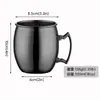 Taza mula dorada brillante europea de Moscú, acero inoxidable, color sólido, metal chapado en cobre, copa de vino, copa de bar de cóctel