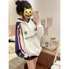 Sudadera con capucha de bloques de color estilo universitario americano transfronteriza para hombre y mujer, nueva sudadera chaqueta de moda verano 2026