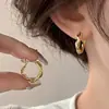 Aretes de Aro de Metal Estilo Francés, Aretes de Aro Sencillos, Nuevo Diseño de Nicho de Moda, Aretes Únicos y Elegantes para Mujer, Hacen que el Rostro Parezca Más Pequeño