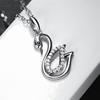 Collar Novedoso 925 Cadena para Clavícula de Mujer Cadena de Moda Elegante Cisne Plateado Colgante de Cristal para Novia Regalo de Cumpleaños Joyería