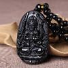 Colgante de jade de los ocho Guardianes de obsidiana de los 12 signos del zodiaco para hombres y mujeres, colgante de Buda del nacimiento de los 12 signos del zodiaco