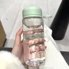 Taza simple y transparente, plástico de alta calidad, resistente al calor, portátil y elegante: una botella de agua versátil tanto para hombres como para mujeres, adecuada para estudiantes de secundaria y preparatoria.