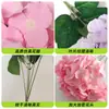 Flores de Hortensia Simuladas con un Toque de Alta Gama, Flores Artificiales Realistas para Arreglos de Boda, Decoraciones de Flores Falsas para Montaje de Escenas y Paisajismo