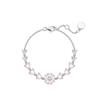 Pulseira Fanjia de Cobre Branco com Logotipo, Pulseira Leve Borboleta para Mulheres, Joia de Flor Glicínia, Pulseira Atrai Dinheiro, Presente de Aniversário para Namorada
