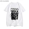 Camiseta de Algodón Puro Camiseta Beso Camiseta Unisex de Moda Top Verano Camiseta Unisex Música Heavy Metal