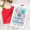 Conjunto de Cartão de Aniversário com Desenho Animado em Aquarela de Novo Tamanho Grande Transfronteiriço com Envelope Estilo Ins Cartão Dobrável Criativo