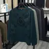 Sudadera de Seda de Morera de Alta Calidad con Cuello Redondo y Mangas Largas para Hombre Nueva Camiseta Casual de Lana para Otoño para Hombre