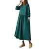 Foto real de 2025 Nuevo Otoño e Invierno Estilo Coreano Talla Grande Holgado Moderno Largo Medio Solapa Vestido Ajustado de Manga Larga para Mujer