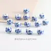 Acessórios para Joias DIY 8mm Contas de Cerâmica Azuis e Brancas Materiais para Colar Feitos à Mão Contas Peroladas Aplique de Jingdezhen Contas de Cerâmica