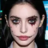 Adesivos de Tatuagem de Halloween Estilo Gótico Escuro Maquiagem de Palhaço à Prova d'Água Longa Duração Adesivos para Rosto Coloridos Festa Festival