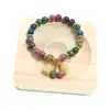 Nuevo Pulsera de Turmalina Colorida Ins Nicho Lujo Ligero Colgante Orquídea Suzuki Pulsera de Cristal para Regalo de Novia