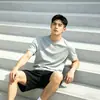 Camiseta Esportiva Masculina de Manga Curta para Comércio Exterior Transfronteiriço, Confortável para o Verão, Fitness, Outdoor, Diária, Casual Simples, Cor Sólida
