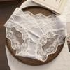 Ropa Interior Sexy de Encaje Francés Puro Lujuria para Mujer Algodón Antibacteriano en la Entrepierna Malla de Satén de Alta Gama Tallas Grandes Calzones para Mujer
