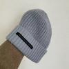 Gorro pequeño de lana negro suelto con forma de cara y circunferencia de cabeza grande para mujer, gorro de punto cálido para todo tipo de ocasiones, moda coreana, otoño e invierno.