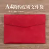 Bolsa de Documentos de Cuero A4A5 Maletín de Negocios Engrosado Bolsa de Almacenamiento para Contratos y Facturas Gran Capacidad Logo Imprimible Venta al por Mayor