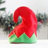 Nuevo gorro navideño para niños, gorro de elfo rojo y verde, gorro de franela con campana para fiestas navideñas.