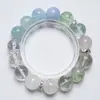 [Platina Preciosa] Pulseira de Cristal Natural Água-marinha Verde Azeztulita para Mulheres Pulseira Versátil para Presente Venda por Atacado