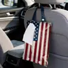 Bandera del Día de la Independencia de EE. UU. Caja de Pañuelos Accesorios para Coche Caja de Pañuelos para Colgar en el Respaldo del Asiento del Coche Caja de Pañuelos de Dibujos Animados