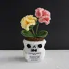Boneca de Tecido Engraçada Popular Transfronteiriça Plantas Ornamentos de Mesa Plantas em Vasos de Lã Tricotados Buquê de Halloween Presentes