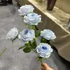 6 Rosas de Montaña Nevada, Rosas Artificiales, Decoración para Salón de Bodas, Ramo para el Día de San Valentín, Pared de Rosas, Paisajismo con Flores Artificiales