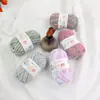 Hilo de Algodón y Nailon, Algodón de Leche de 4 Hebras, Mezcla de Hilo de Cuatro Hilos, Muñeca de Ganchillo Hecha a Mano de Color Mixto Teñido por Segmentos
