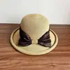 Chapéu de Sol Japonês com Aba Enrolada para Mulheres, Chapéu Bucket Elegante de Verão com Laço, Chapéu de Praia, Chapéu de Sol Dobrável