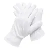 Guantes de Tela Libres de Polvo, Microfibra, Sin Pelusa, Joyería Ceremonial, Guantes Blancos Elásticos Libres de Polvo para Limpiar, Pantalla Táctil