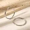 Brincos de Argola Lisos Moda Europeia e Americana Exagerados High-End Clássico Aço Inoxidável Argola de Orelha Joias Atacado Não Desbota