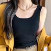 Regata Feminina Novo Verão Roupa Exterior Alças Bonitas Bojo Sutiã Tudo-Em-Um Sexy Íntimo Algodão Puro Top Branco