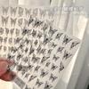 Aha Calcomanías para Uñas de Mariposa Popular Celebridad de Internet Huecas Líquidas Estampado Caliente Plateadas Blancas Calcomanías Decorativas para Uñas de Mariposa