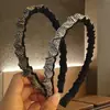 Diadema accesorios para el cabello al por mayor estilo coreano ins strass pliegue borde delgado dentado diadema para el cabello nuevo tocado diadema