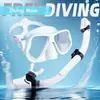 Equipo de Máscara de Buceo de Silicona para Miopía de Adulto Set de Dos Piezas para Snorkel Anti-Asfixia Agua Snorkel Completamente Seco Máscara de Natación