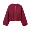 Comercio electrónico transfronterizo de AliExpress: Moda femenina europea y americana, la nueva colección otoño/invierno de ZA, cuello redondo, suave, chaqueta bomber corta