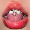 Gato piedra ojo de gato lengua uña piedra natural acero inoxidable anillo de lengua imitación Aobao adornos de lengua joyería de perforación transfronteriza Europa y Estados Unidos