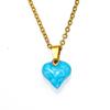 Nueva Moda Ins Colgante en Forma de Corazón con Goteo de Aceite Acero Inoxidable Collar para Mujer Nicho de Alta Gama Colgante Versátil Venta al por Mayor
