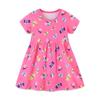 Vestido de Princesa con Estampado de Mariposas de Moda Estilo Europeo y Americano para Niña Verano Nuevo Cuello Redondo Vestido Infantil Vestido de Algodón