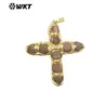 Wt-P2005 Cruz Geométrica Piedra Preciosa Colorida Amazonita Chapado en Oro de 18K Colgante para Collar DIY Accesorios de Joyería