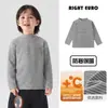 Camiseta interior de rayas estilo europeo derecho, top de invierno, ropa nueva cálida para niños, ropa de bebé, camiseta de manga larga de invierno