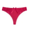 Tanga de Talla Grande Personalizado para Procesamiento de Exportación Europeo y Americano, Ropa Interior con Encaje Cosido y Empalmado, Pantalón T de Niña Lindo con Lazo
