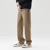 Pantalones Casuales Rectos Antiarrugas de Tencel para Hombre, Nueva Marca de Tendencia Primavera/Verano 2026 Pantalones Largos Versátiles Holgados para Hombre