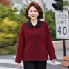 Abrigo de Lana de Primavera con Cuello Solapa para Mamá de Mediana Edad, Nuevo Elegante y con Estilo 2026, Jersey de Lana para Mujeres de Mediana Edad y Mayores