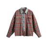 Camisa de Manga Larga Estilo Americano Nuevo de Primavera a Cuadros Retro Costuras de mezclilla Marca de Moda Suelta Casual Camisa de Pareja