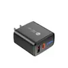 Novo Modelo de Carregador de Cabeça A+C com Luz, Padrão Europeu, Padrão Americano, Padrão Britânico, Carregador de Cabeça de Carregamento Rápido Qc3.0+Pd20W