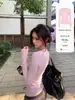Camiseta interior azul marino de cuello redondo y manga larga para mujer, estilo coreano de otoño, ajuste espectacular, camiseta top adelgazante, atuendo chic y sofisticado